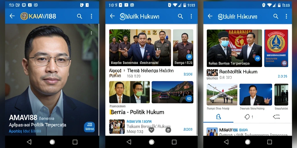 Antarmuka AMAVI88 menampilkan berita politik dan hukum yang informatif.